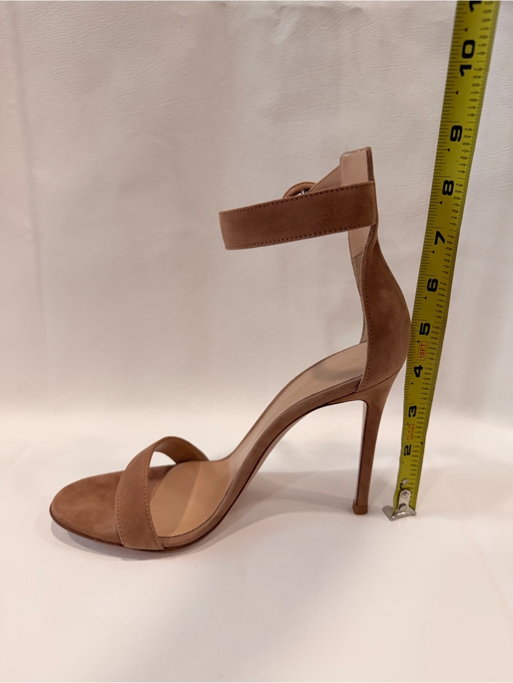 Gianvito Rossi PortofinoTan Suede Ankle-Strap Stiletto Sandals - Picture 16 of 16